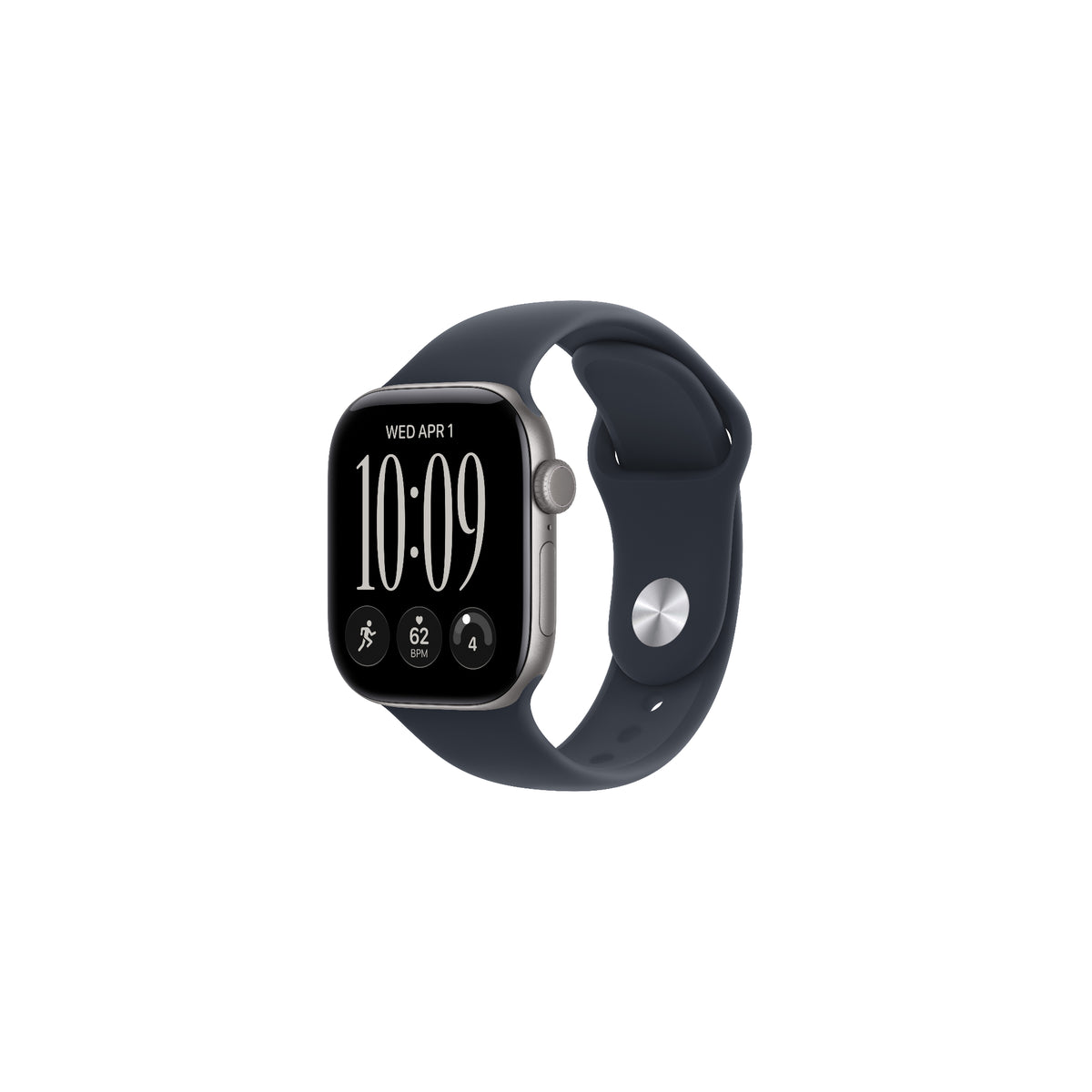 Apple Watch Series 12 GPS + Cellular 42mm - rymdgrå aluminium - marinblått sportband S/M