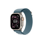 Apple Watch Ultra 3 49mm Naturlig Titan - Ljusblå Bergsloop Large