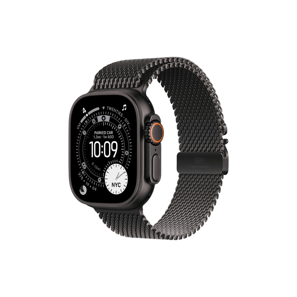 Apple Watch Ultra 3 49mm Svart Titan - Milanesisk Loop Large