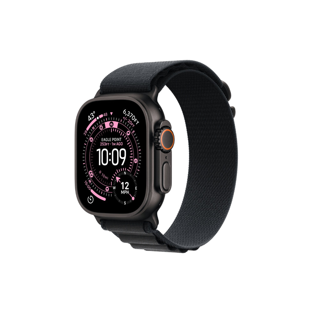Apple Watch Ultra 3 49mm Svart Titan - Svart Bergsloop Medium