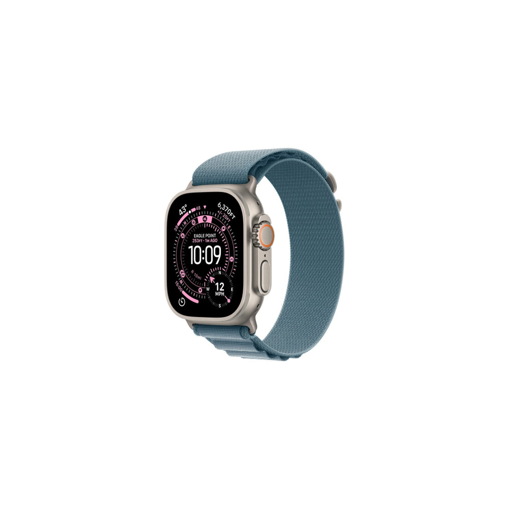 Apple Watch Ultra 3 49mm Naturlig Titan - Ljusblå Bergsloop M