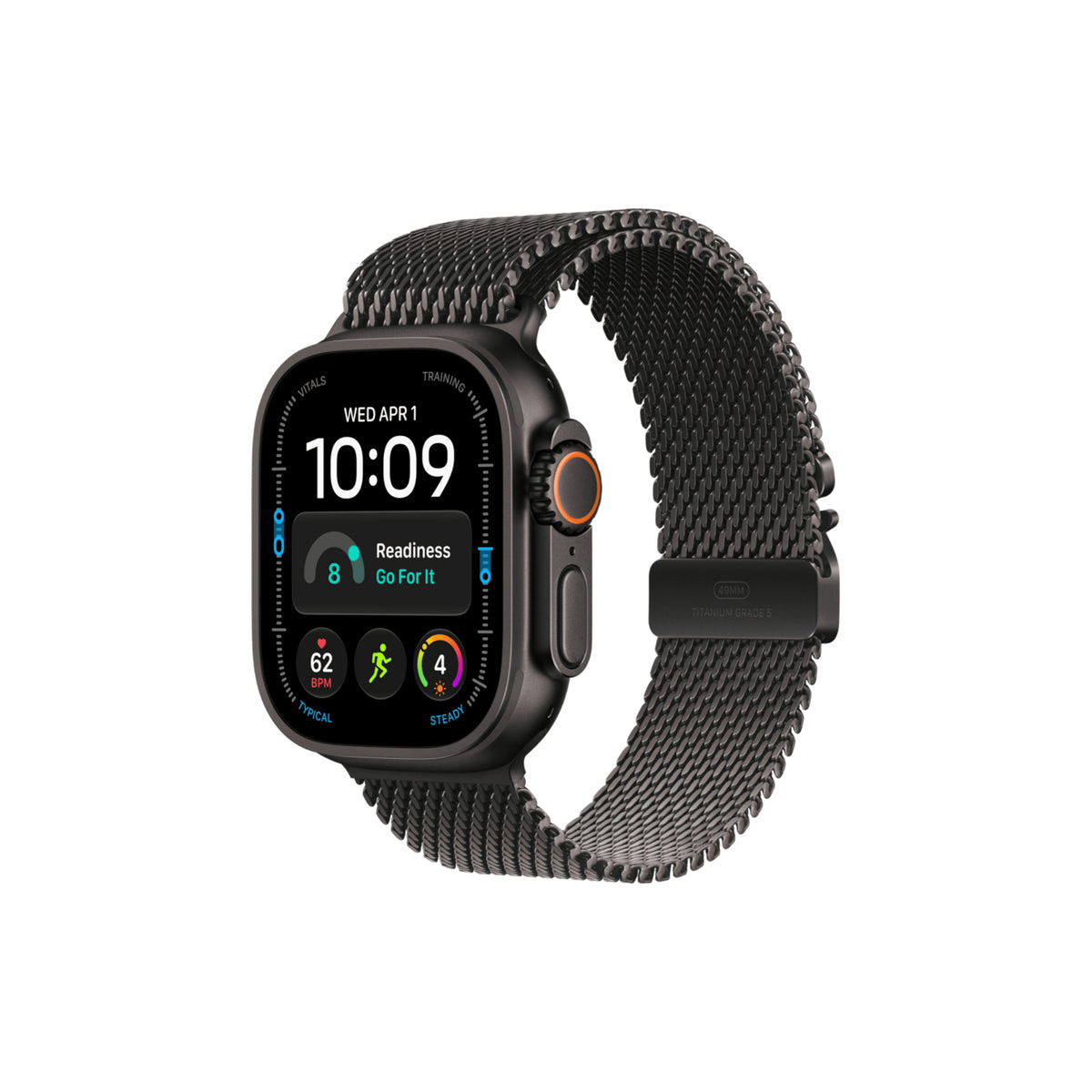 Apple Watch Ultra 4 49mm Svart Titan Milanesisk Loop