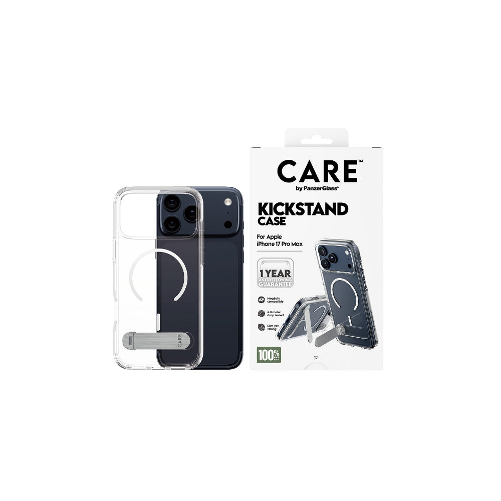 PanzerGlass CARE Feature med Kickstand iPhone 17 Pro Max - Transparent
