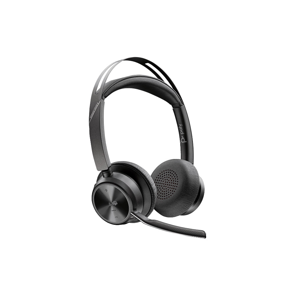HP Poly Voyager Focus 2 med laddningsställ USB-C/A UC Svart