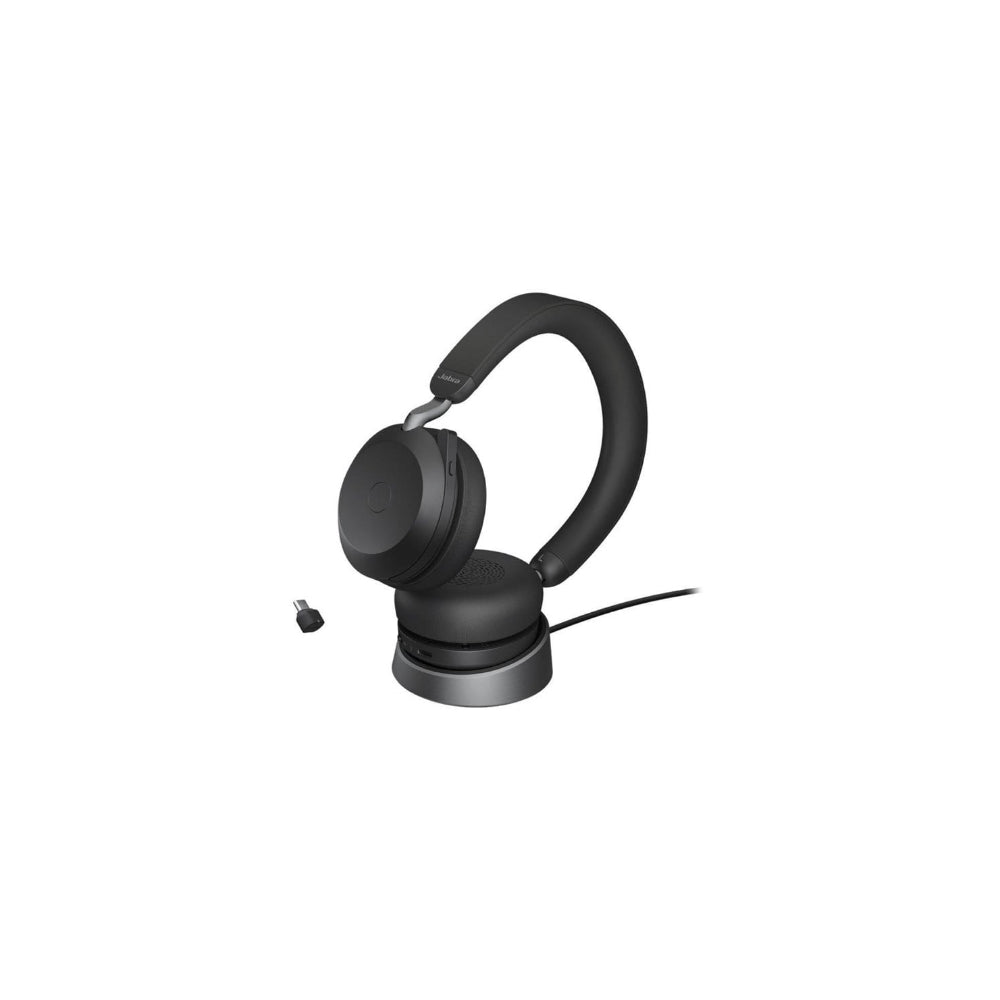 Jabra Evolve2 75 USB-C UC med laddningsställ Stereo Svart
