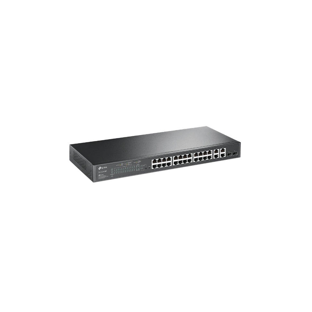 TP-Link TL-SL2428P JetStream 24-Port 10/100Mbps + 4-Port Gigabit Smart Switch med 24-Port PoE+