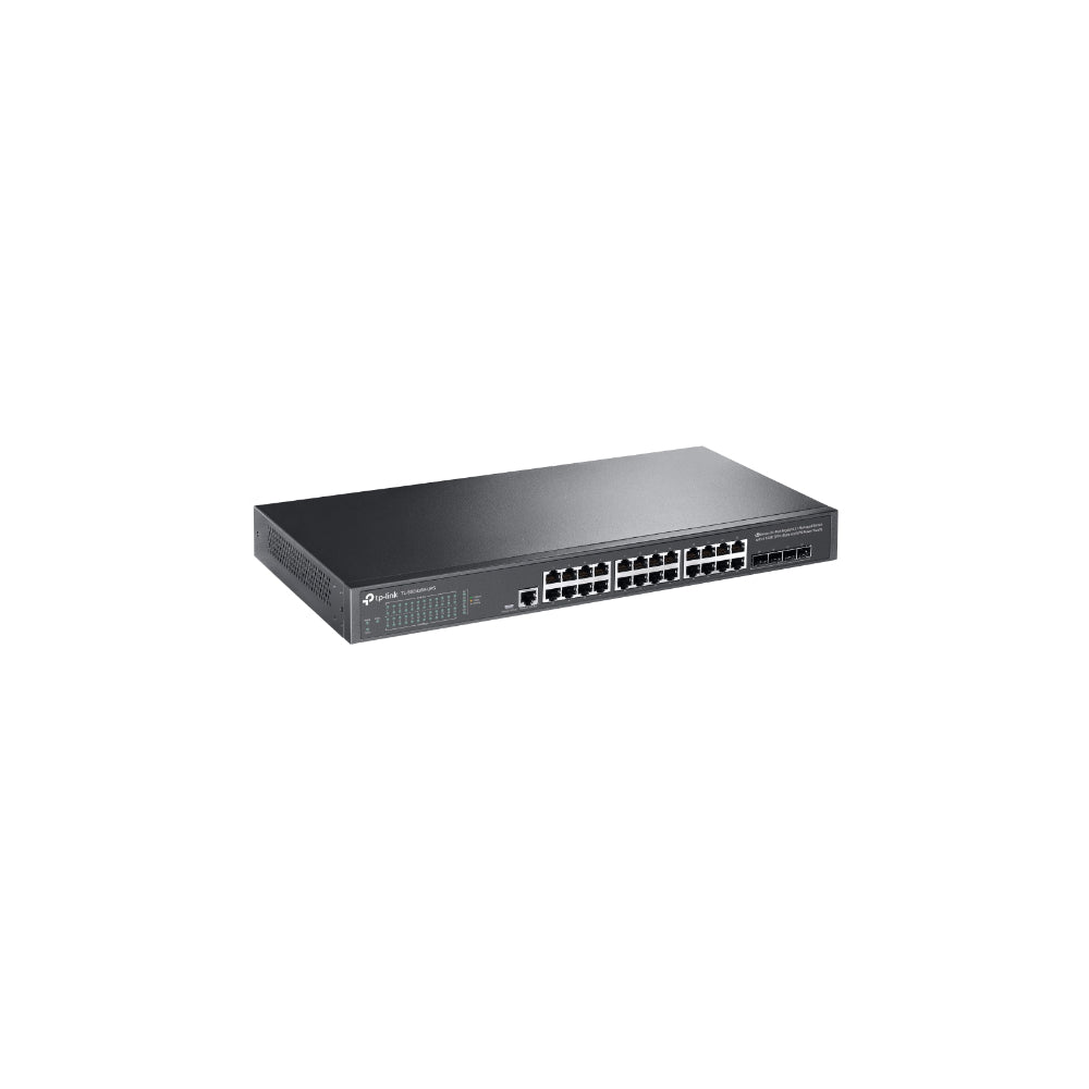 TP-Link TL-SG3428X-UPS V1 JetStream 24-Port Gigabit L2+ Managed Switch med 4 10GE SFP+ Slots & UPS Power Supply