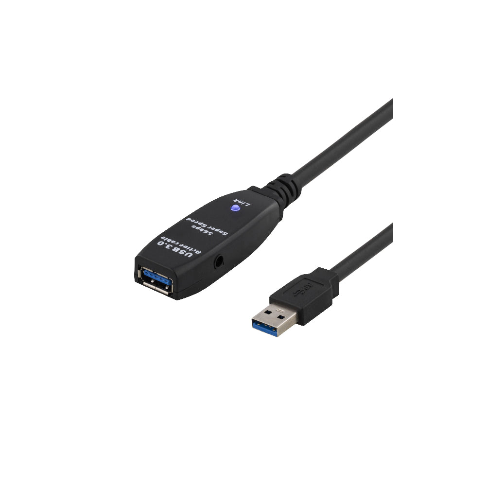 DELTACO PRIME USB3-1001 Aktiv USB 3.0-förlängningskabel USB-A hane till USB-A hona 3 m