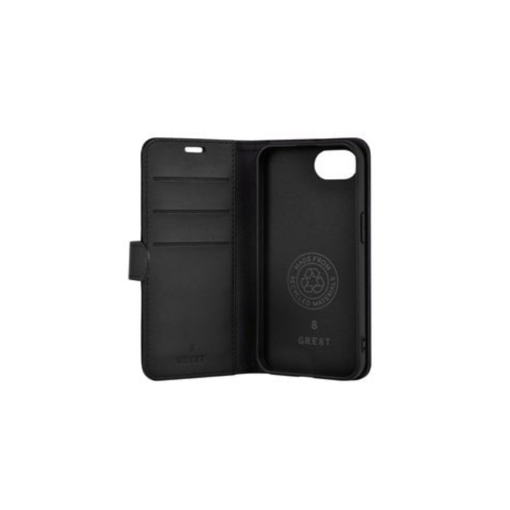 GRE8T GRS Plånboksfodral för iPhone 16e/17e Svart