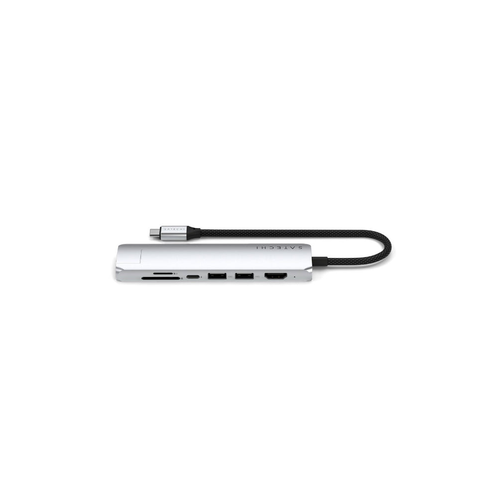 Satechi 7-in-1 USB-C Slim Multiport Adapter - USB-C PD 100W - Silver
