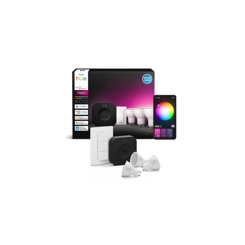 Philips Hue White and Color Ambiance Starter Kit Pro GU10 3-pack