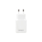 DELTACO USBC-AC200 USB-C väggladdare 45 W med dubbla USB-C Power Delivery