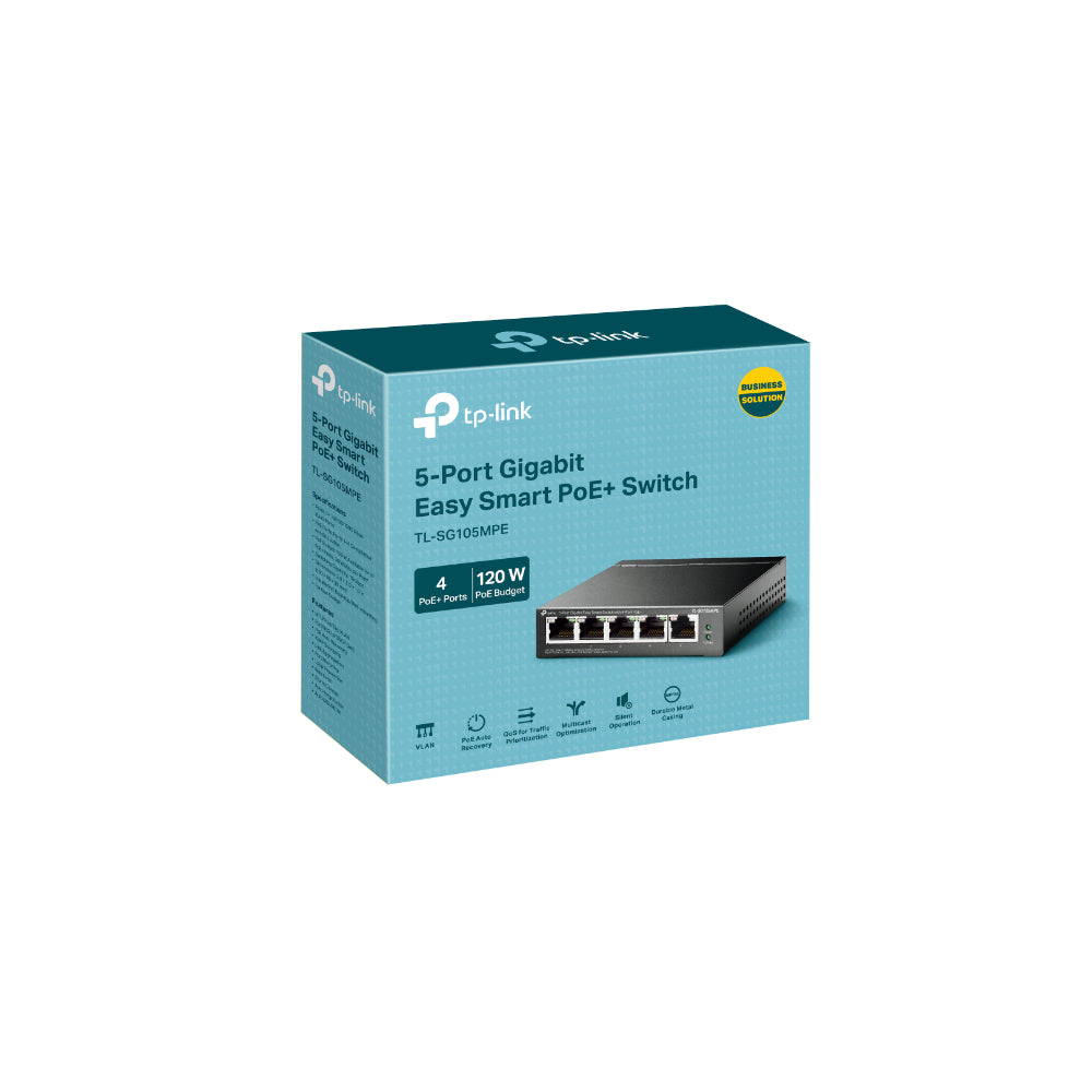 TP-Link TL-SG105MPE 5-Port Gigabit Easy Smart Switch med 4-Port PoE+