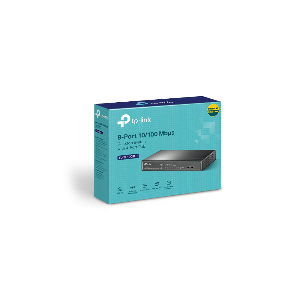 TP-Link TL-SF1008LP 8-Port 10/100 Mbps Desktop PoE Switch med 4-Port PoE