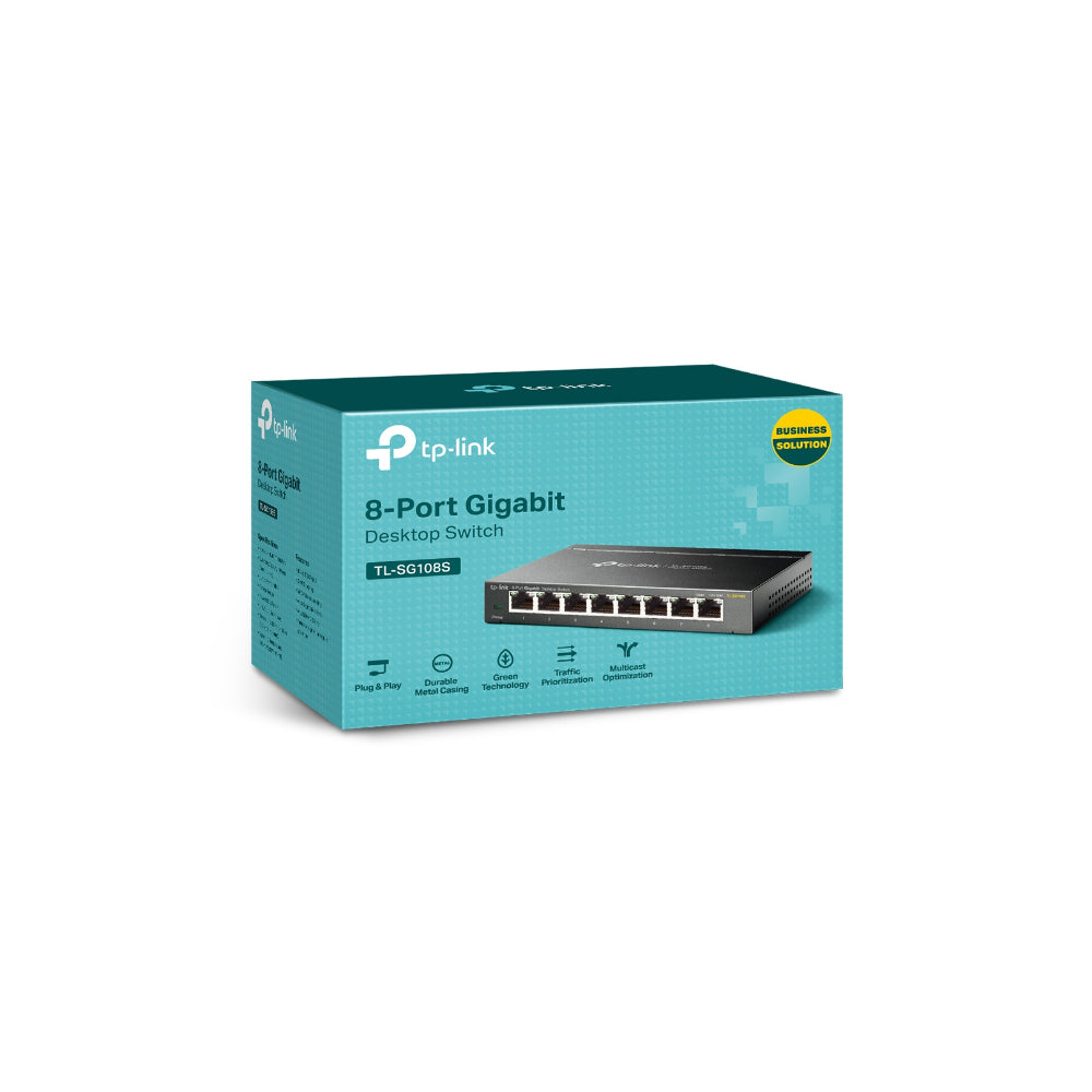 TP-Link TL-SG108S 8-Port 10/100/1000Mbps Desktop Nätverks Switch