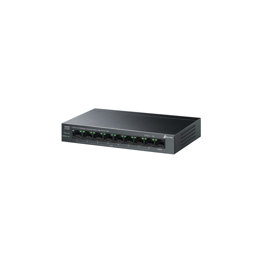 TP-Link LS109P 9-Port 10/100Mbps Switch with 8-Port PoE+