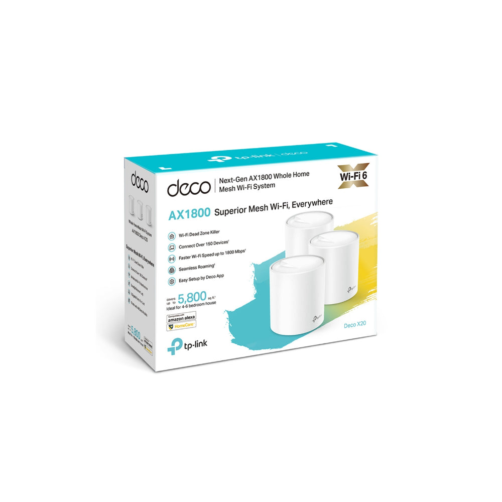TP-Link Deco X20 AX1800 Whole Home Mesh Wi-Fi System (3-pack)
