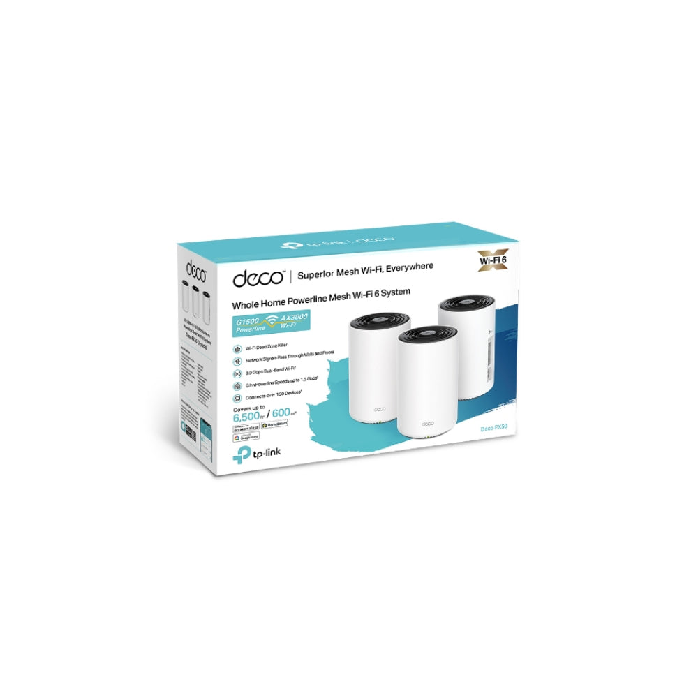 TP-Link Deco PX50 AX3000 + G1500 Whole Home Powerline Mesh Wi-Fi 6 System
