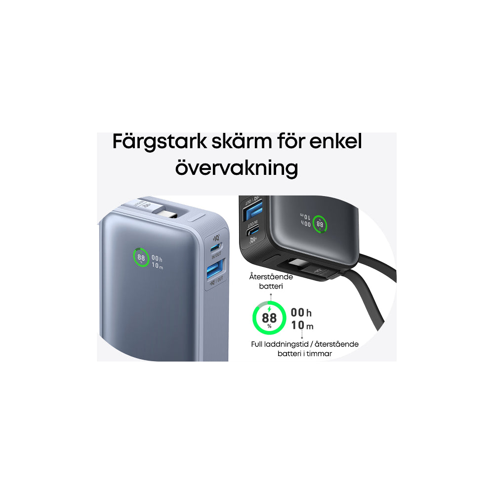 Anker A1259G11 Powerbank 30W 10000mAh 1xUSB-C 1xUSB-A Svart