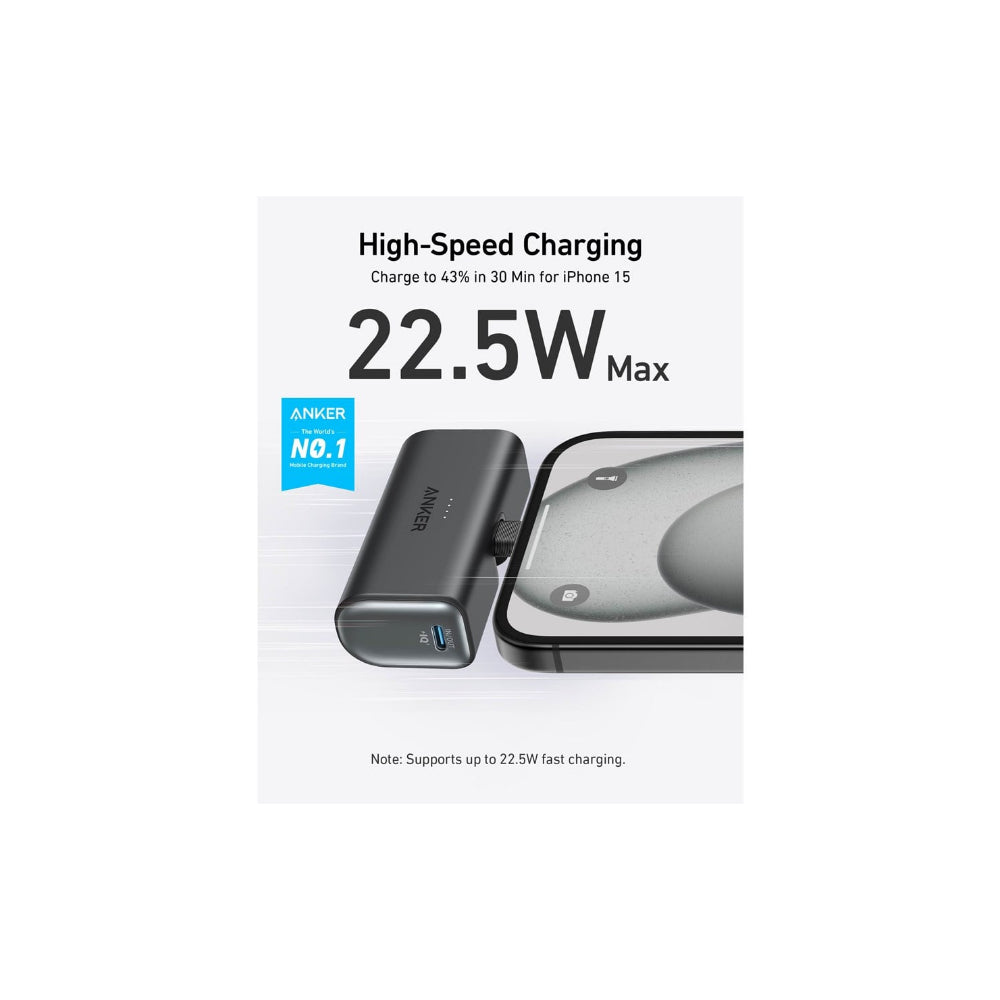 Anker Nano Powerbank 22.5W 5000mAh 1xUSB-C Svart