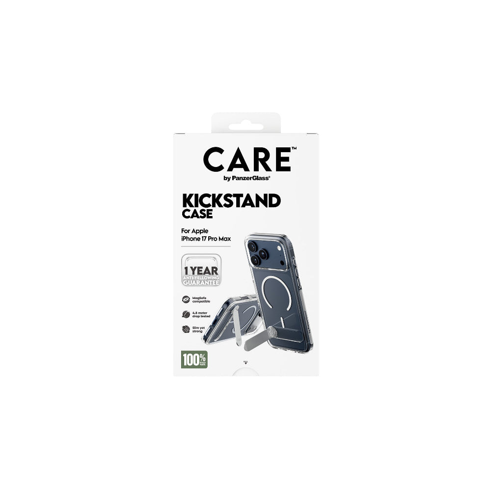 PanzerGlass CARE Feature med Kickstand iPhone 17 Pro Max - Transparent