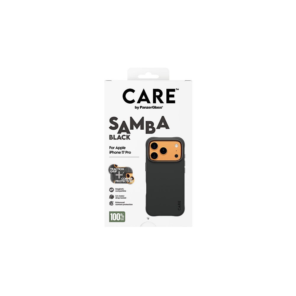 PanzerGlass CARE Fashionable Samba iPhone 17 Pro - Svart