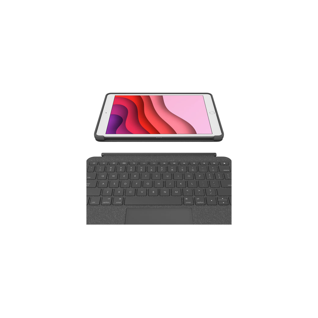 Logitech Combo Touch - tangentbordsfodral - iPad 10,2” 7:e / 8:e / 9:e gen - gr