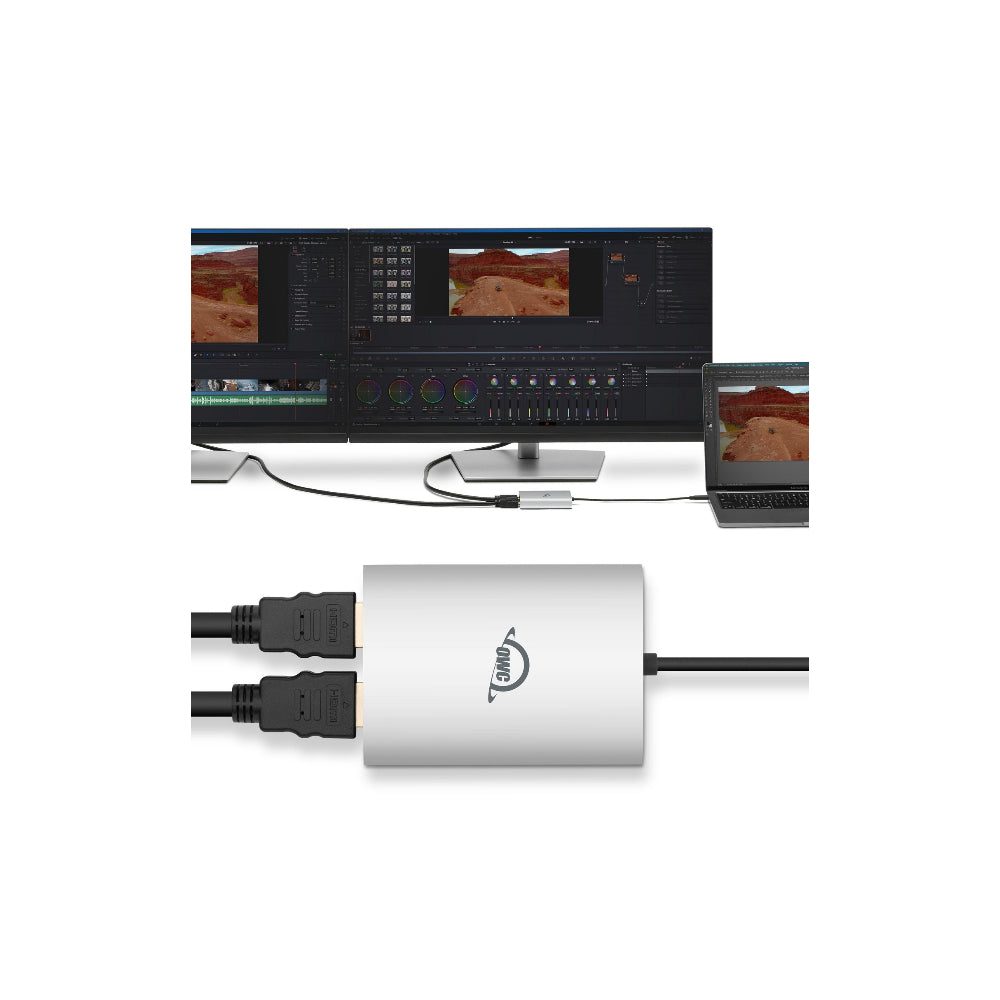 OWC USB-C Dual HDMI 4K Display Adapter med DisplayLink