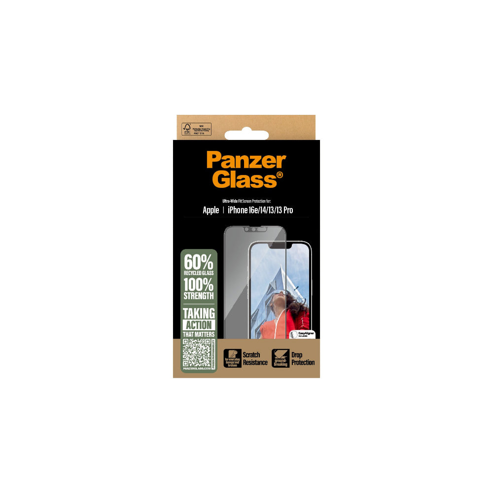 Panzerglass iPhone 17E/16E/14/13/13 Pro Ultrawide Fit med aligner