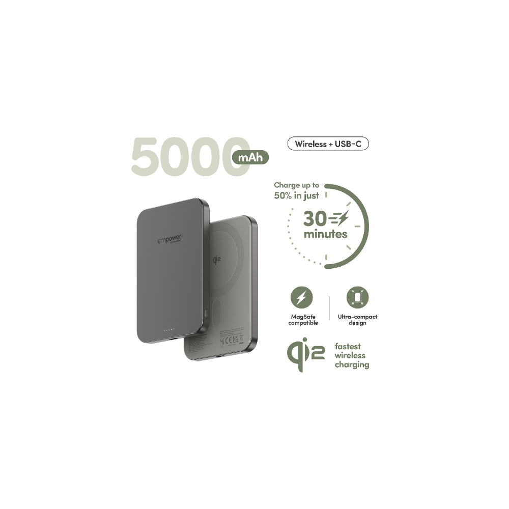 Panzerglass Empower Powerbank 5000MAh - 15W - Titanium