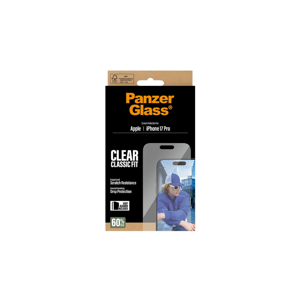 Panzerglass Classic skärmskydd iPhone 17 Pro - EasyAligner
