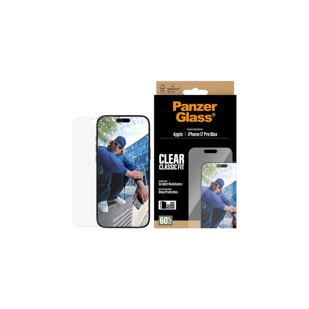 Panzerglass Classic skärmskydd iPhone 17 Pro Max - EasyAligner