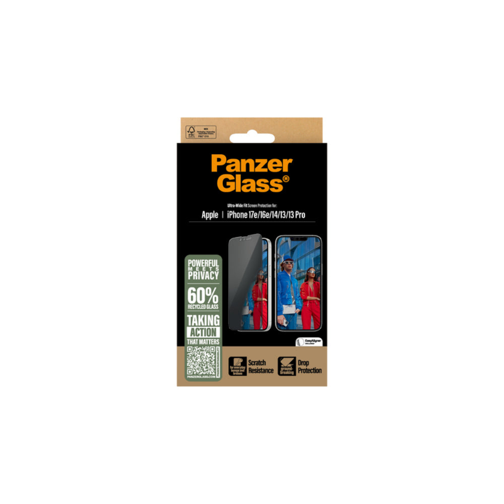 Panzerglass iPhone 17E/16E/14/13/13 Pro Ultrawide Fit Privacy med aligner
