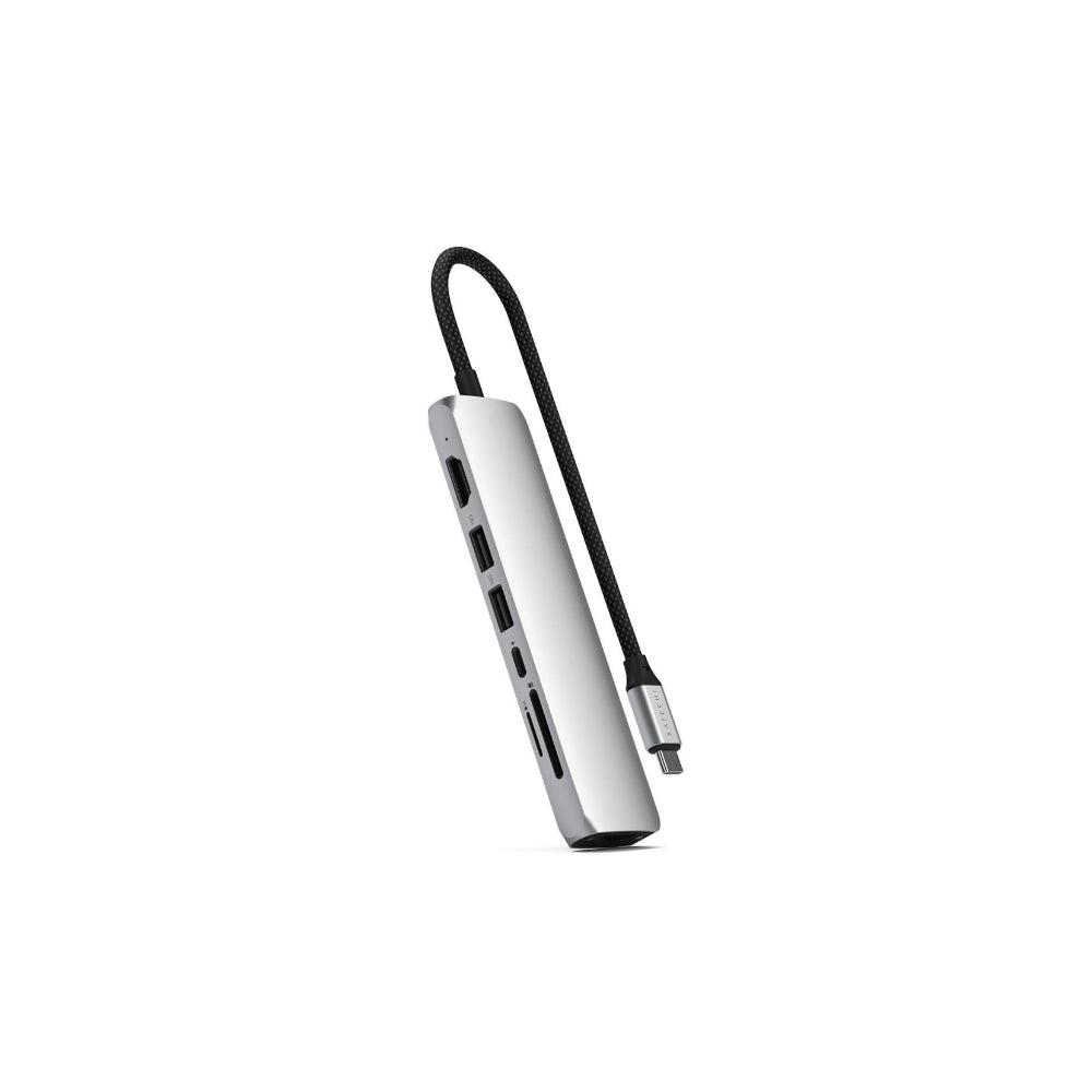 Satechi 7-in-1 USB-C Slim Multiport Adapter - USB-C PD 100W - Silver