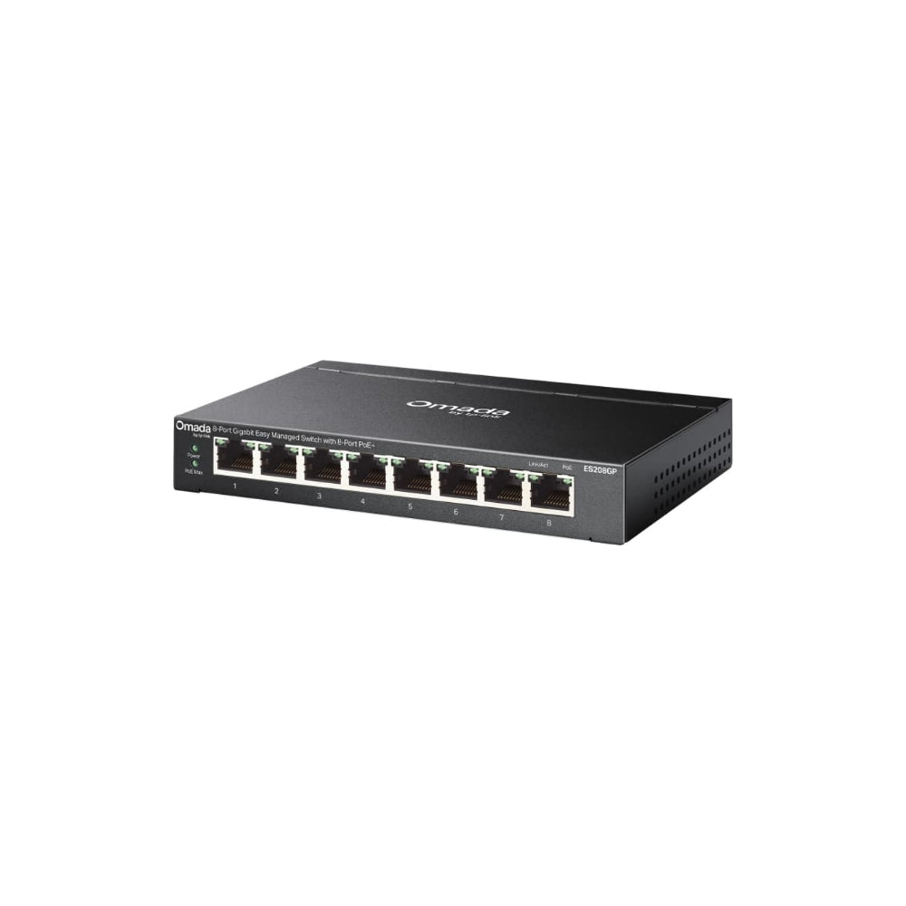 TP-Link ES208GP Omada 8-Port Gigabit Managed Switch med 8-Port PoE+