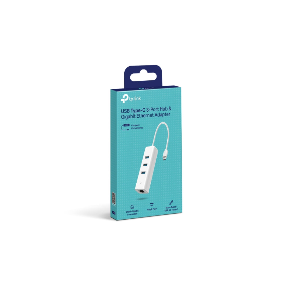 TP-Link Nätverksadapter USB-C till RJ45 1Gbps + 3-port USB Hub