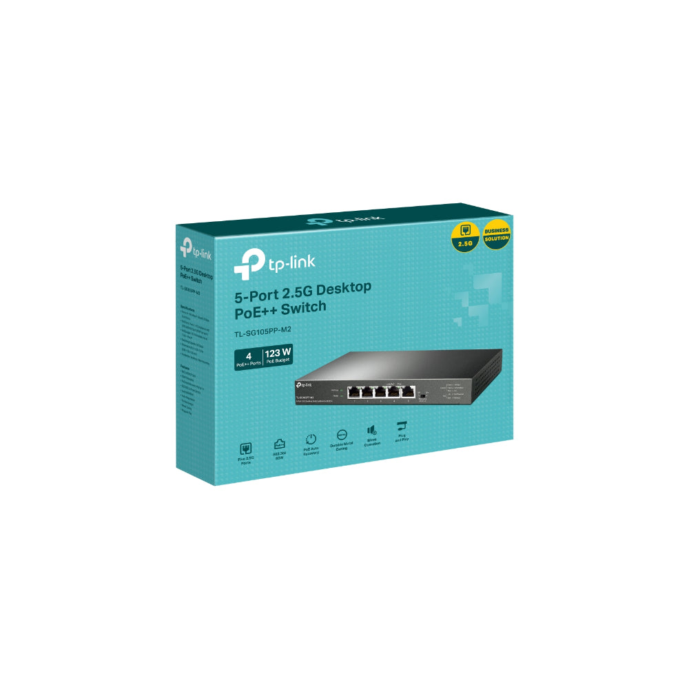 TP-Link TL-SG105PP-M2 5-Port 2.5G Desktop Switch med 4-Port PoE++