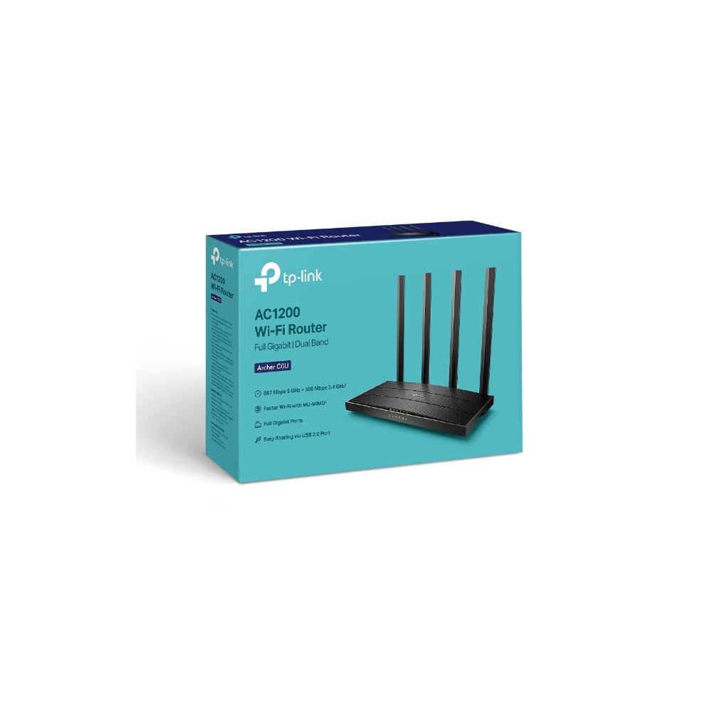 TP-Link Archer C6U AC1200 Trådlös MU-MIMO Gigabit Router