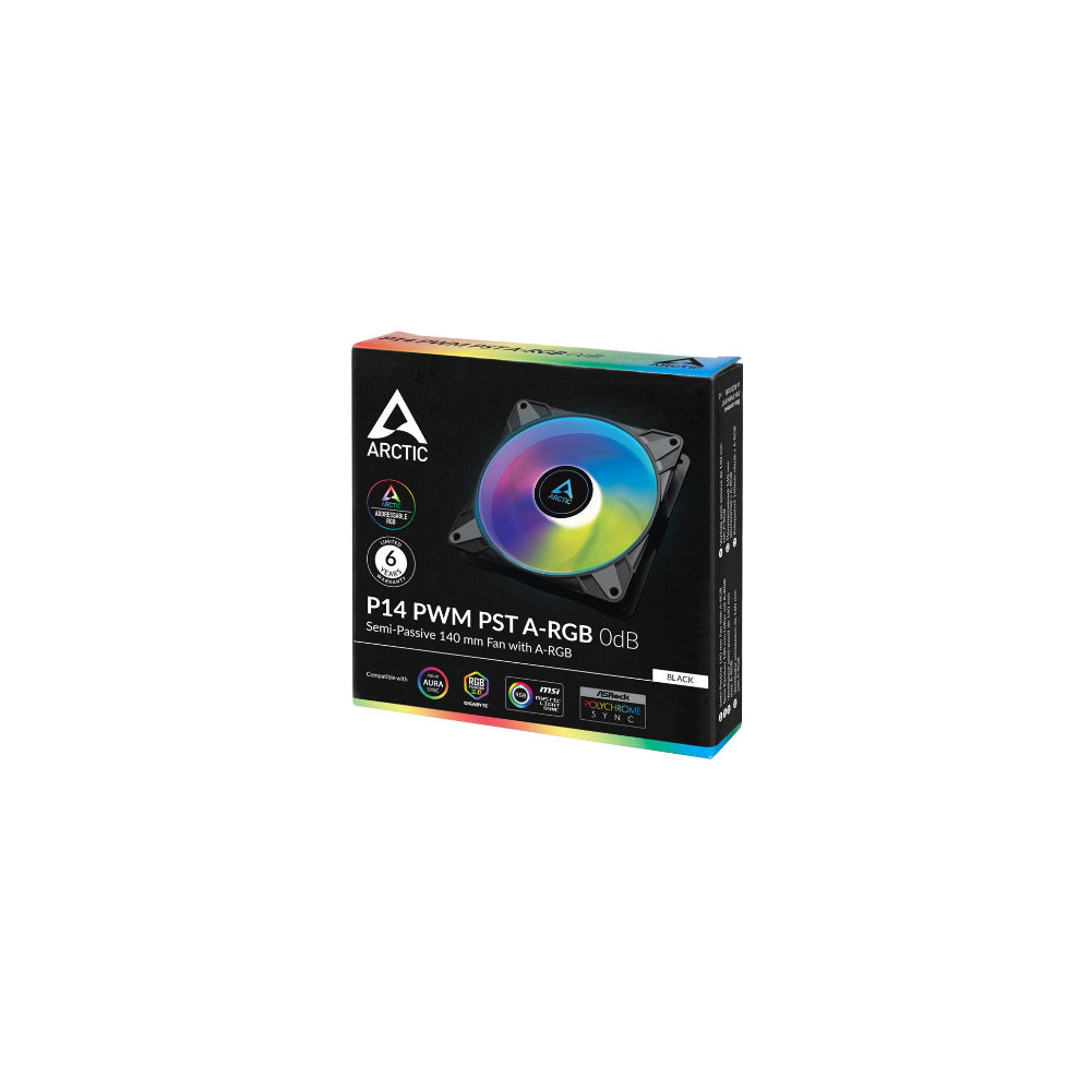 Arctic P14 PWM PST A-RGB 140mm Svart/transparent