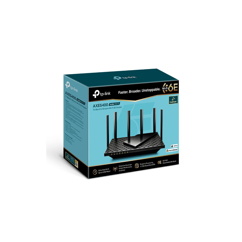 TP-Link ARCHER AXE75 AXE5400 Tri-Band Gigabit Wi-Fi 6E Router