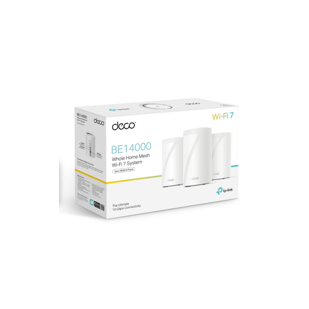 TP-Link Deco BE68 BE14000 Tri-Band Whole Home Mesh Wi-Fi 7 System (3-Pack)