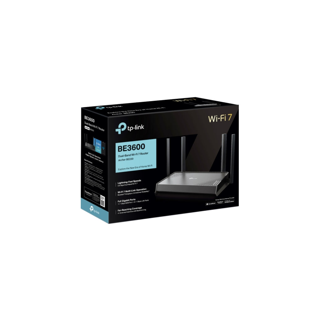TP-Link Archer BE220 BE3600 Dual-Band Wi-Fi 7 Router