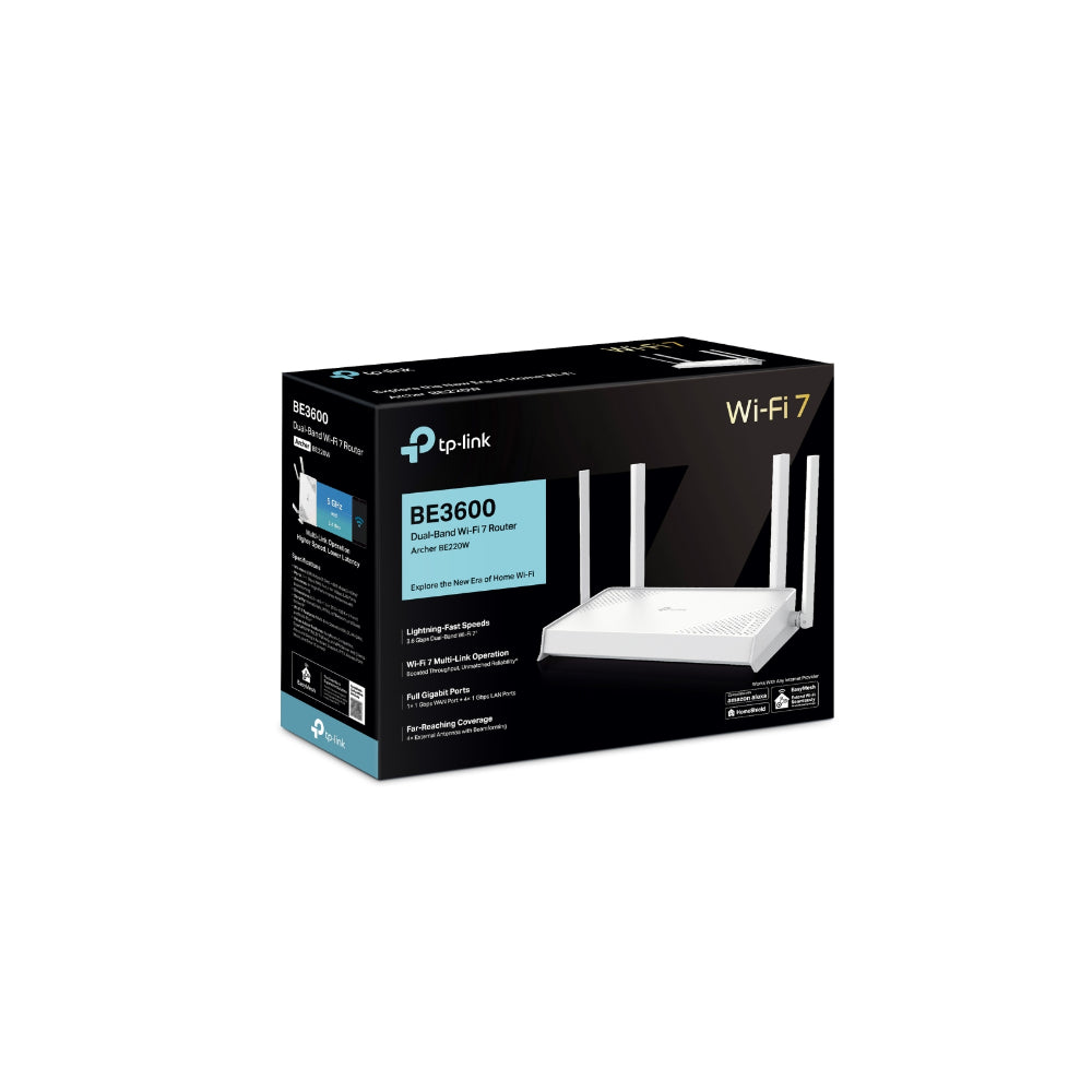 TP-Link Archer BE220W BE3600 Dual-Band Wi-Fi 7 Router