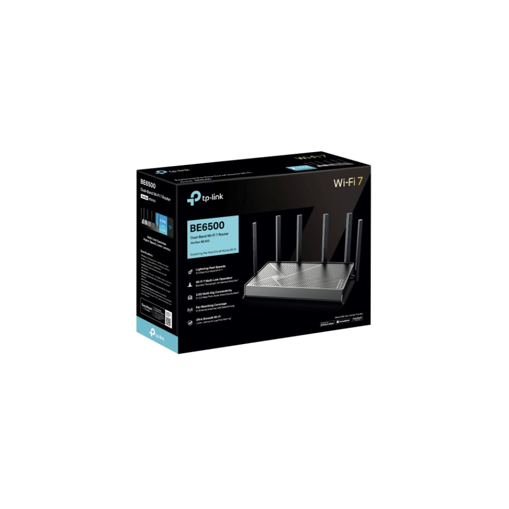 TP-Link Archer BE400 BE6500 Dual-Band Wi-Fi 7 Router