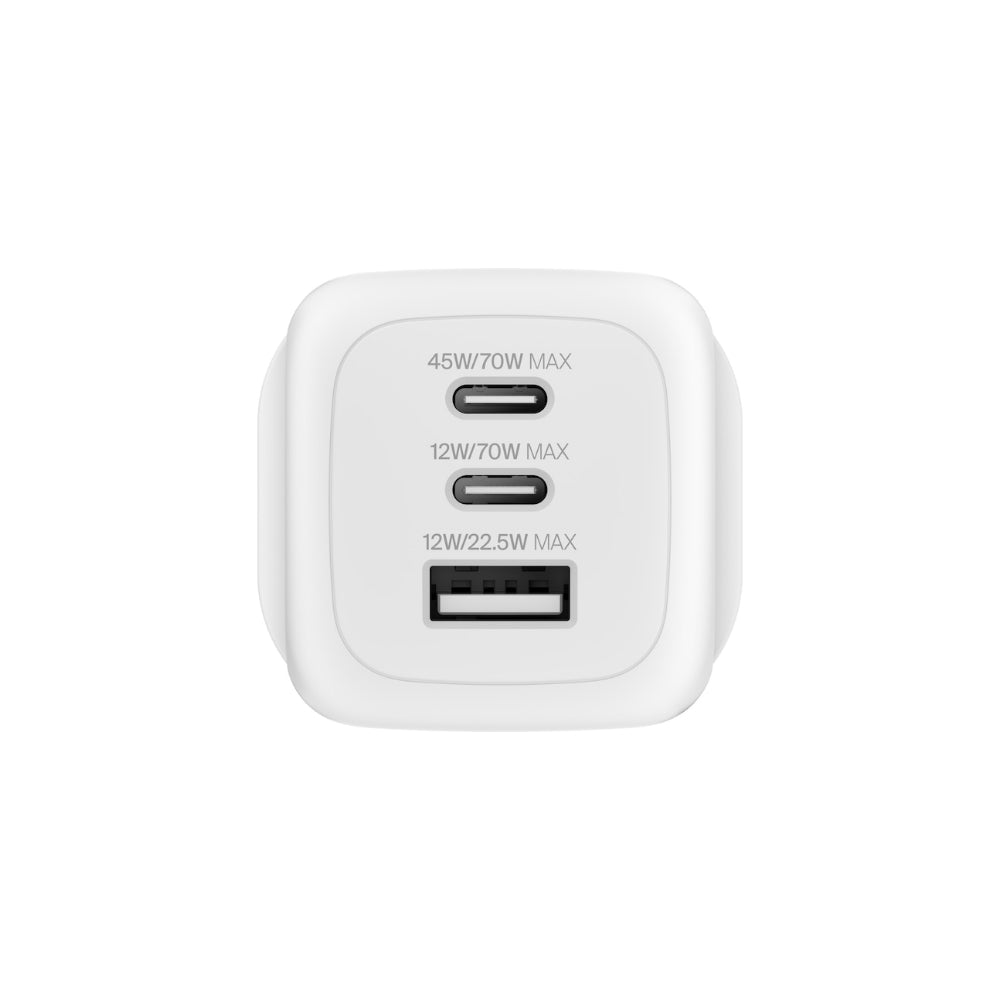 Belkin Boostcharge strömadapter - utbytbar plugg UK EU US - USB-C - 70W