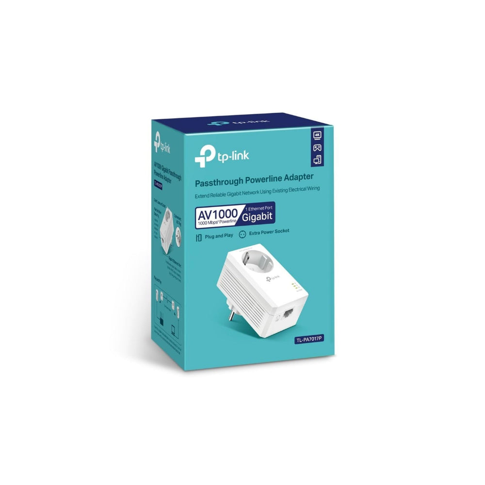 TP-Link TL-PA7017P AV1000 Gigabit Passthrough Powerline Adapter