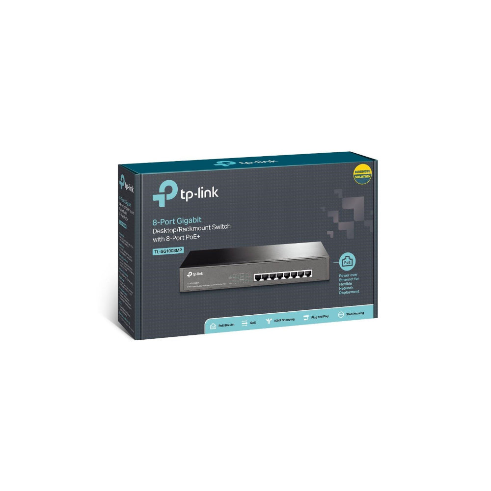 TP-Link TL-SG1008MP 8-Port Gigabit Desktop/Rackmount Switch med 8-Port PoE+