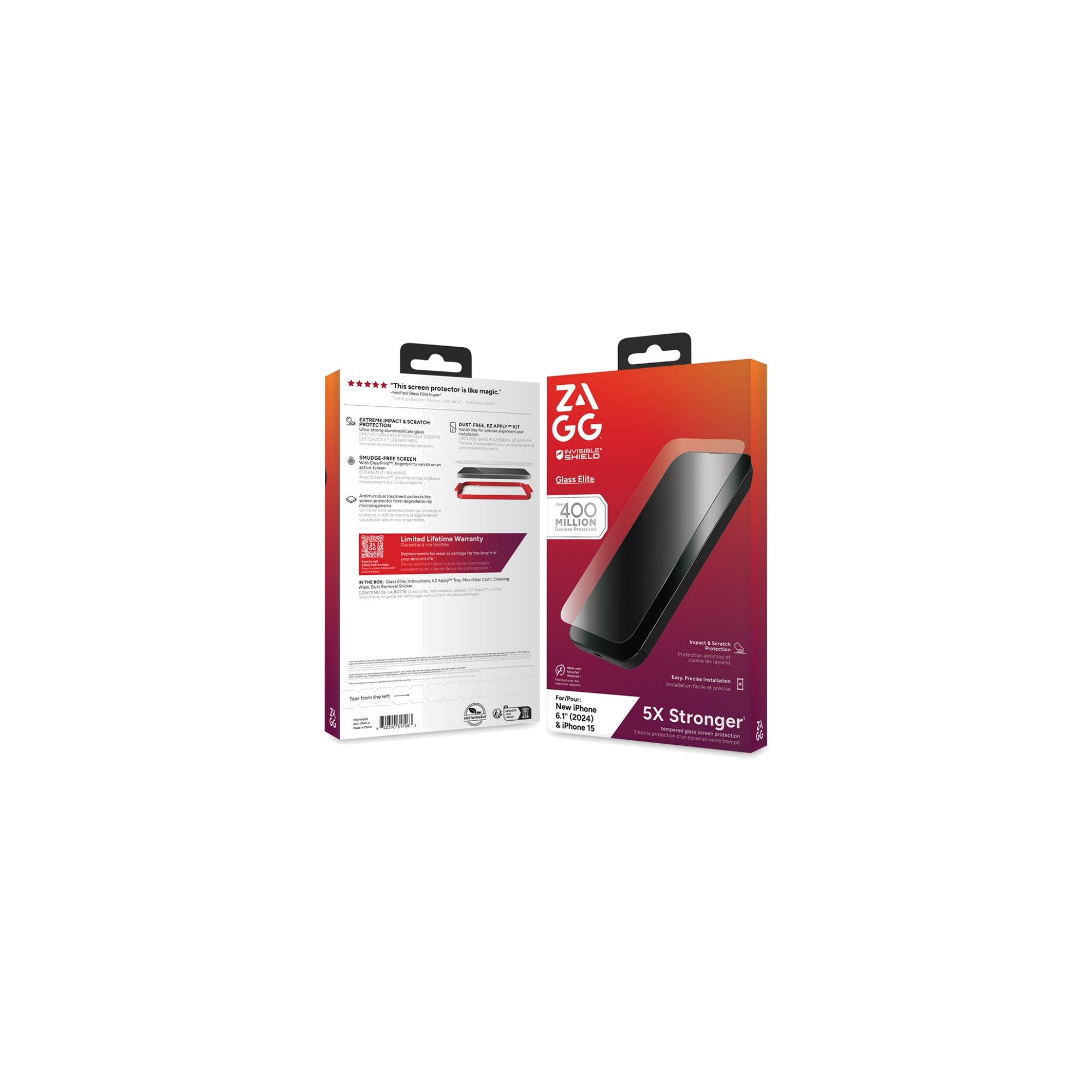 ZAGG InvisibleShield Glass Elite för iPhone 15 och iPhone 16