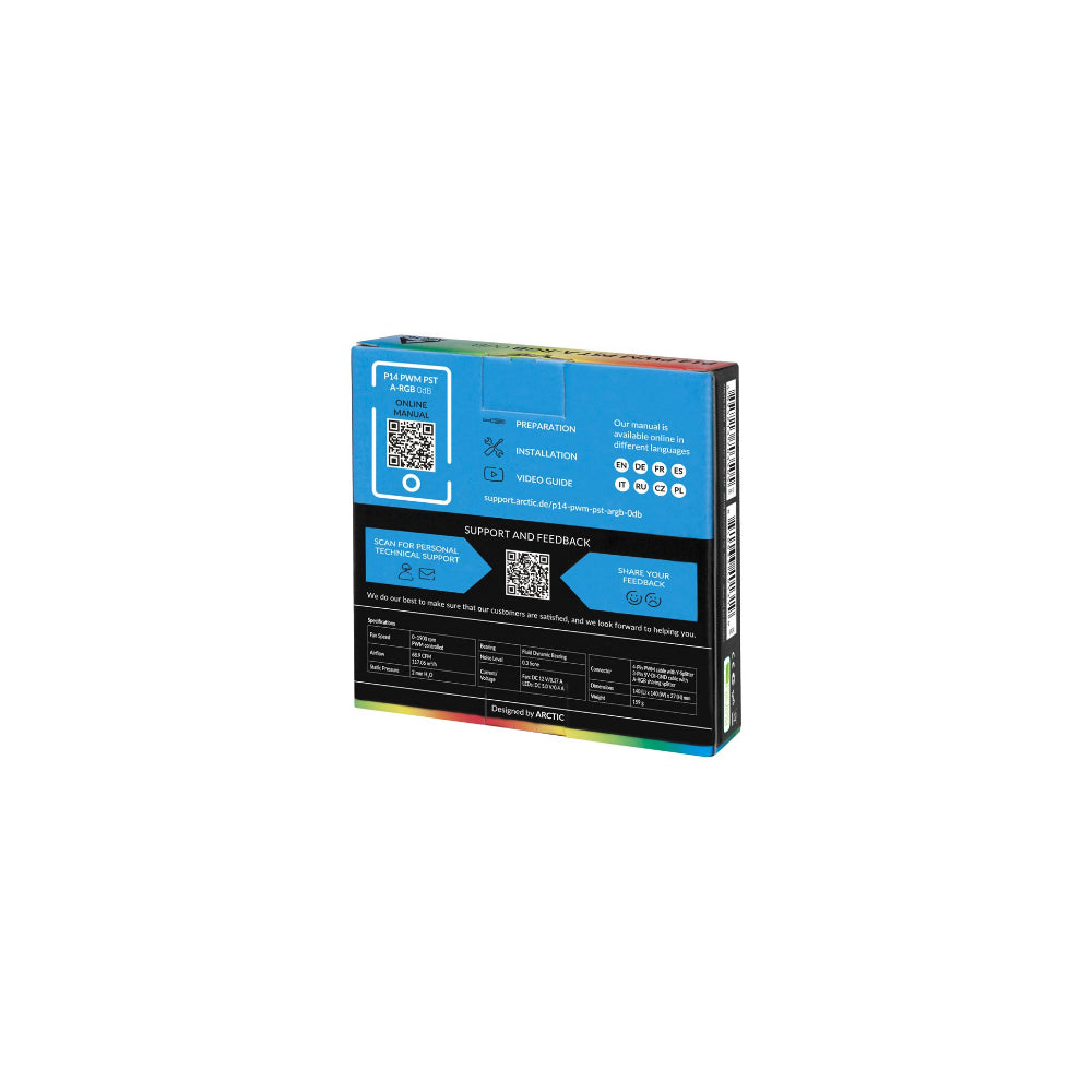 Arctic P14 PWM PST A-RGB 140mm Svart/transparent
