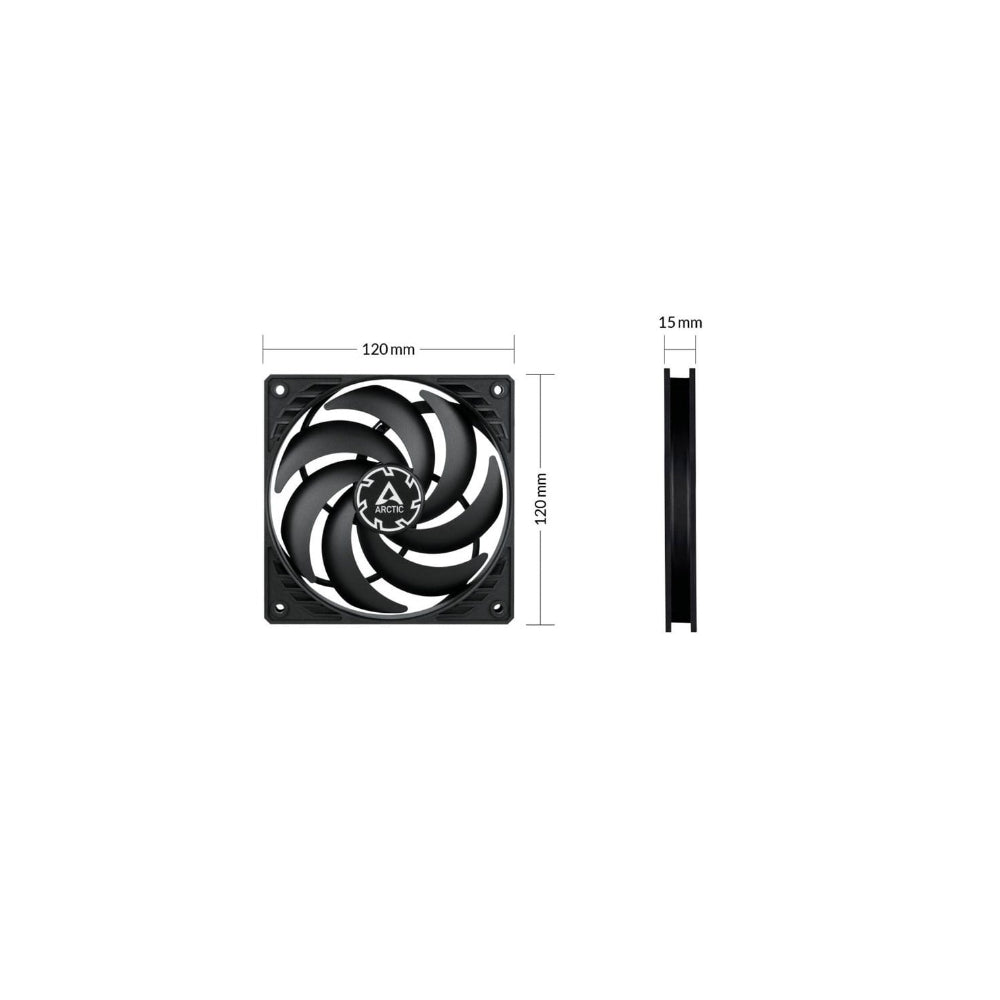 Arctic P12 Slim PWM PST 120mm Svart